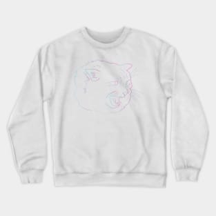 Ugly Angry Cat Abstract Art Crewneck Sweatshirt